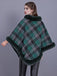 Poncho en fourrure de lapin Rex en velours à carreaux des années 1950