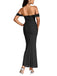 Robe Maxi Bodycon Uni Épaule Dénudée Année 1930