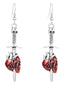 Boucles d'oreilles vintage Halloween crâne épée cœur