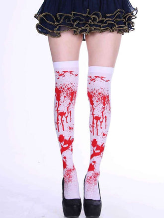 Bas gothiques avec motif sanglant Halloween
