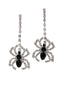 Boucles d'oreilles pendantes en argent avec strass et araignée pour Halloween