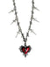 Collier croix cœur vin rouge vintage
