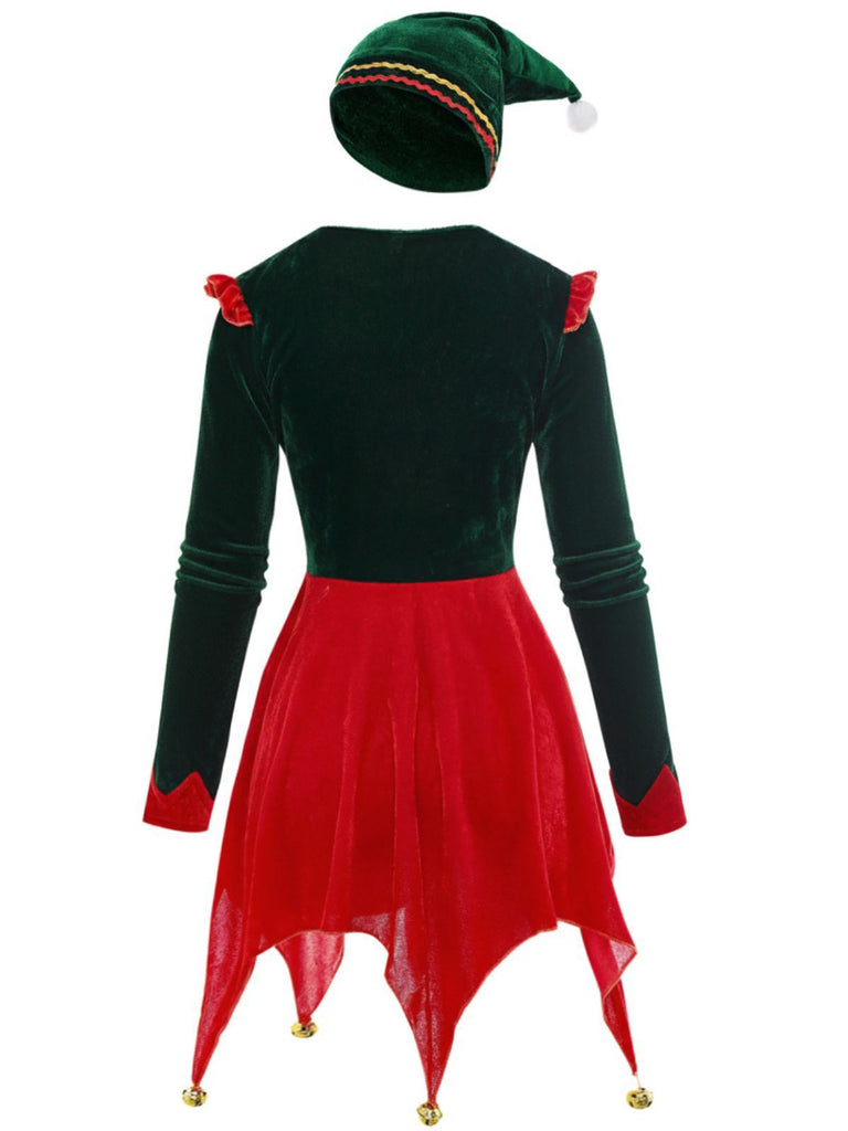 Ensemble robe Jovie rouge lutin de Noël années 1970