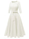 Robe trapèze manches trois-quarts à nœud papillon années 1940