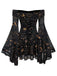 Robe à épaules dénudées manches cloche motif étoile lune et soleil années 80