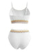 Bikini côtelé taille haute à motif zigzag années 1950