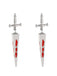 Boucles d'oreilles pendantes gothiques en or avec épée de sang