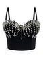 Corset satiné punk rock à rivets métalliques années 1980