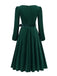 Robe de Noël en velours col carré manches longues des années 1950