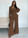2PCS Ensemble blazer et pantalon lacets style années 1960