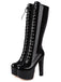 Bottes à talons aiguilles en cuir verni