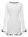 Robe rose manches longues et ourlet volants style années 60