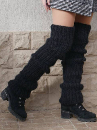 Chaussettes à poils longs tricotées en mohair