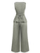 2PCS Gilet et pantalon large style bureau uni des années 1940