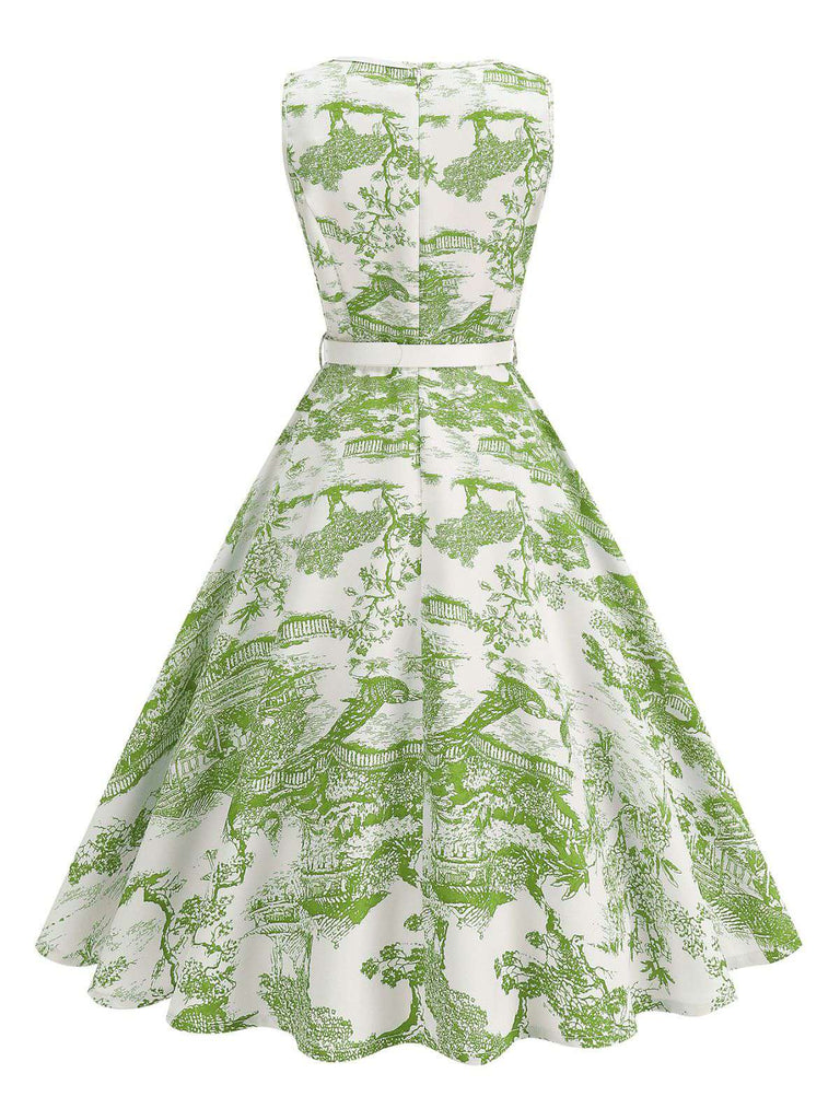 Robe sans manches avec ceinture des années 1950
