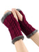 Gants d'hiver tricotés sans doigts avec bordure en fausse fourrure