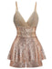 Combishort-culotte à bretelles et col en V à paillettes des années 1960