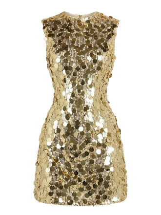 Robe de soirée disco sans manches à paillettes Y2K