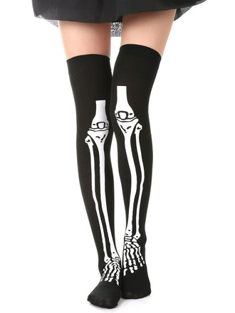 Ensemble de chaussettes et gants à motif squelette Halloween
