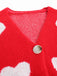 Cardigan en maille à imprimé cœur style Saint-Valentin années 1950