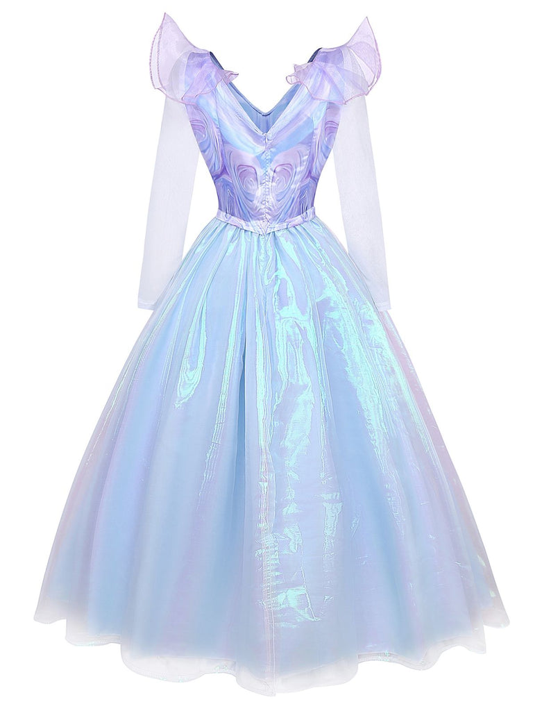 Robe bleue en maille Wicked Witch années 1950