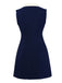 Robe bleue foncé à boutons et poignets bruts années 1960