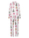 Ensemble de pyjama blanc de Noël avec des cannes de bonbon des années 1940