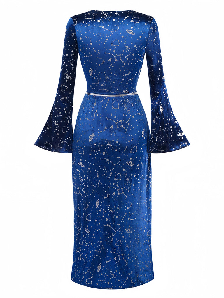 Robe fendue avec chapeau magicien Halloween années 1970