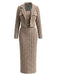 2PCS Ensemble Robe et Veste Blazer en Tweed à Carreaux et Boutons Nacrés Années 1960 - 5