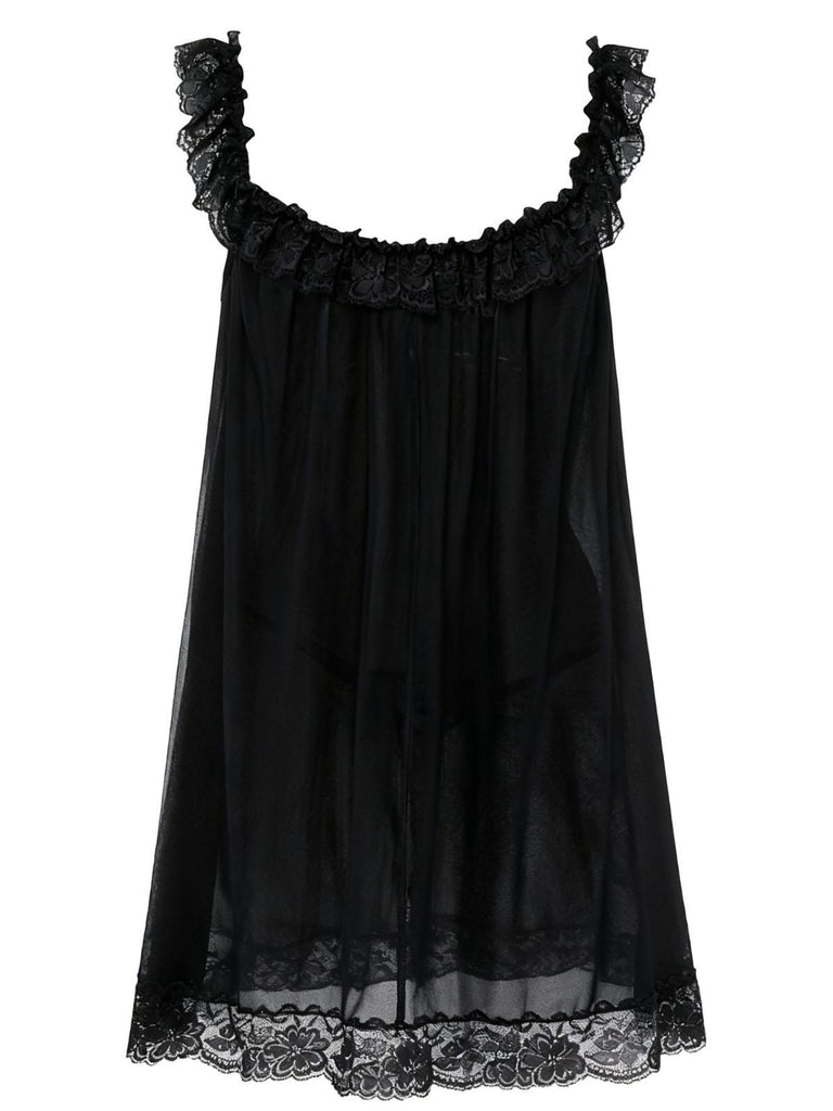 Nuisette babydoll en tulle transparent violette années 1950