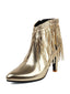 Bottines Chelsea à bout pointu et pompons métalliques