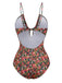 Maillot de bain une pièce à bretelles et cordons floraux des années 1930