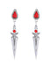 Boucles d'oreilles pendantes gothiques en or avec épée de sang
