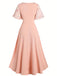 [Grande taille] Robe rose ourlet tulipe à fleurs patchwork des années 1970