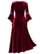 Robe Renaissance médiévale en velours à bordure dorée des années 1930