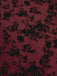 Robe vin rouge en dentelle florale manches évasées années 1950