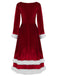 Robe Père Noël velours avec bordure en fausse fourrure années 1940