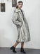 Manteau long en fausse fourrure épaisse à revers des années 1930