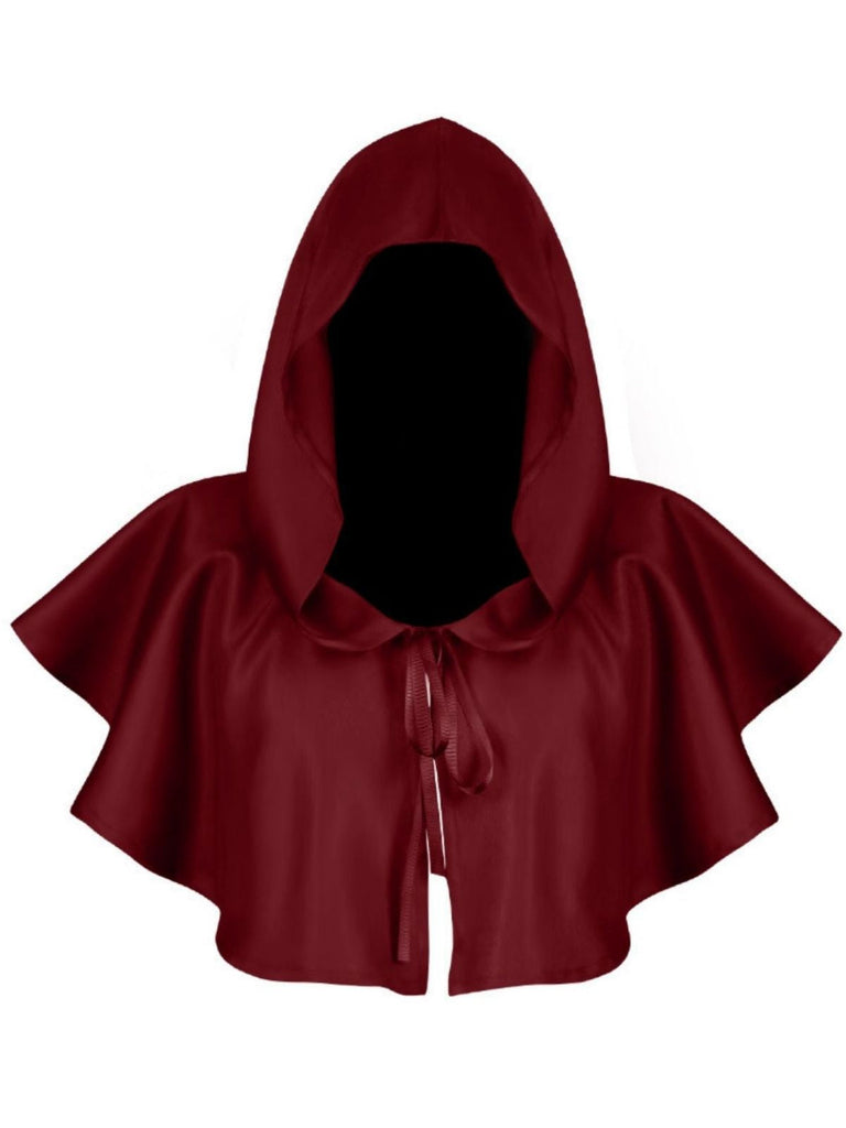 Cape à capuche vintage unie pour Halloween