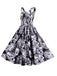 Robe trapèze à motif crâne Halloween années 1950