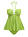 Maillot de bain dos nu à lacets et chaîne coquillages des années 1940