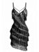 Robe de nuit à bretelles de volants ornée de perles des années 1960