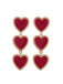 Boucles d'oreilles pendantes triple cœur pour la Saint-Valentin