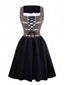 Robe corset marron style pirate et col carré années 1960
