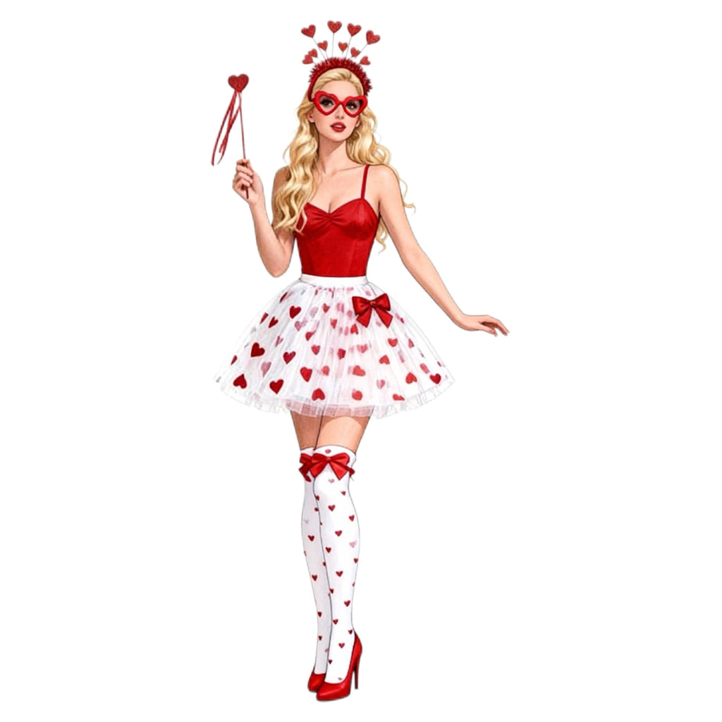 Ensemble d'accessoires de costume en forme de cœur pour la Saint-Valentin