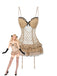Nuisette babydoll kaki à pois des années 1980