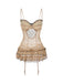 Nuisette babydoll kaki à pois des années 1980