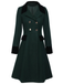 Manteau croisé bleu contrasté à boutons des années 40