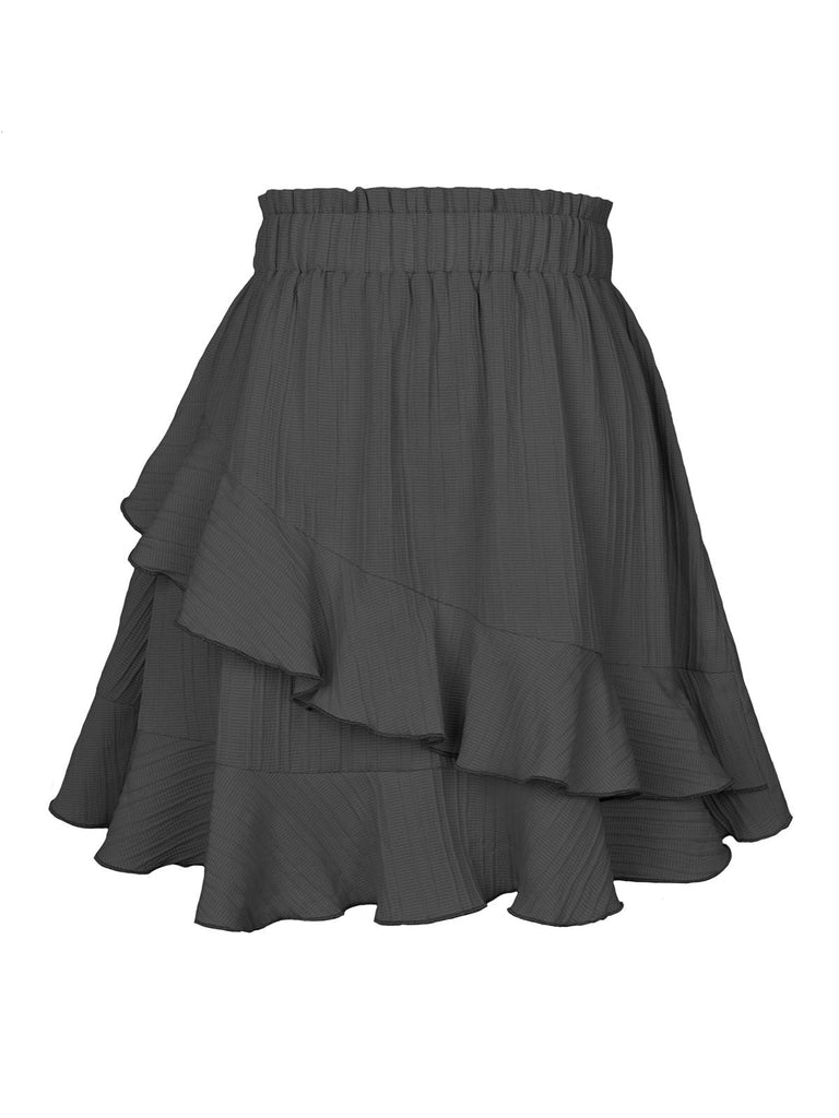 Jupe à volants irréguliers et taille élastique des années 1940