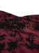 Robe vin rouge en dentelle florale manches évasées années 1950
